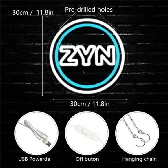 ZYN Led Neon Sign Wall Decor Light Bedroom Business Shop Man Cave Market NEW - Picture 3 of 7